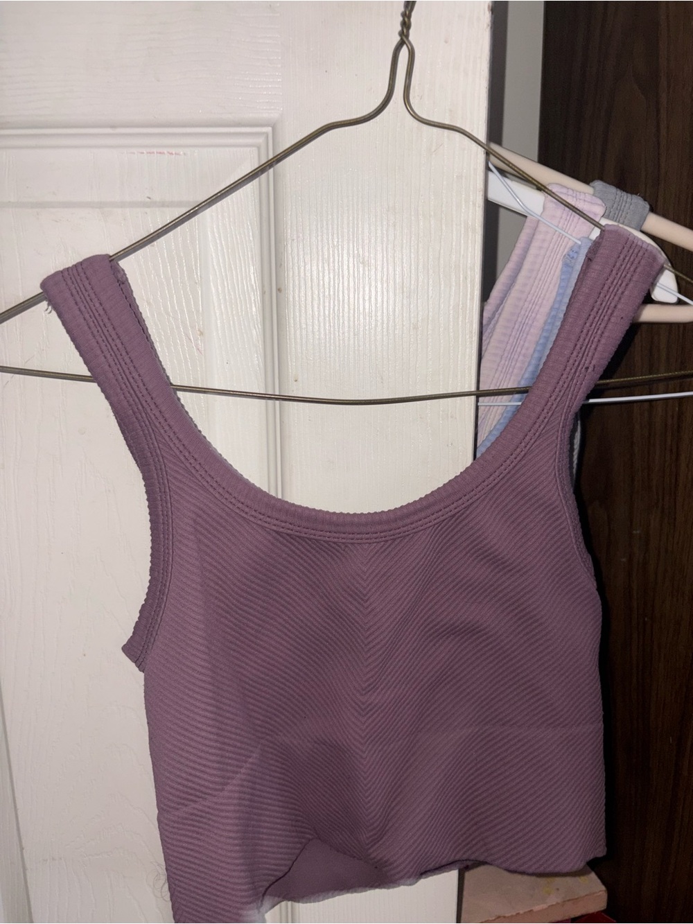 Tilly's Ribbed Crop Tank Top - Mauve